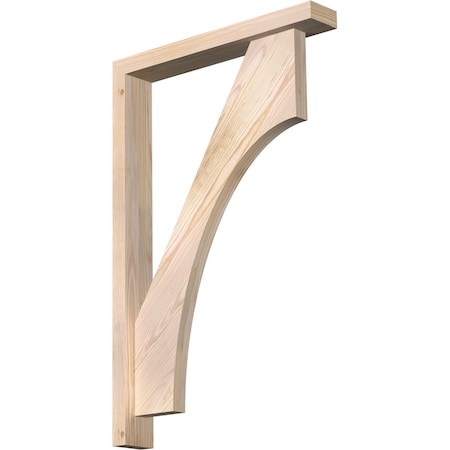 Ekena Millwork Westlake Block Smooth Bracket w/ Offset Brace, Douglas Fir, 3 1/2"W x 22"D x 34"H BKT0402X22X34WTL05SDF